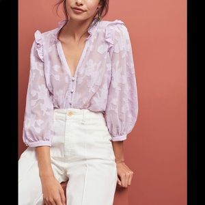 Anthropologie Maeve lilac blouse